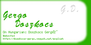 gergo doszkocs business card